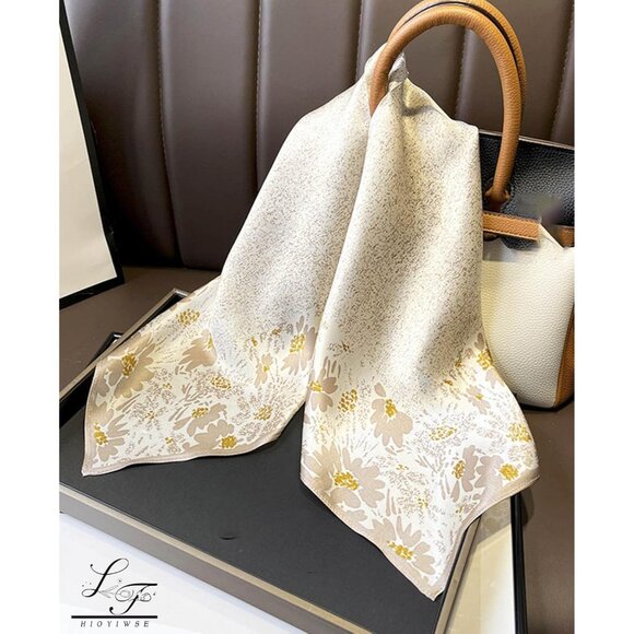 Satin Bandanas Head A11 Khaki Scarf Women Lightweight Silk Hair Wrap Sleep Scarf - Picture 5 of 6